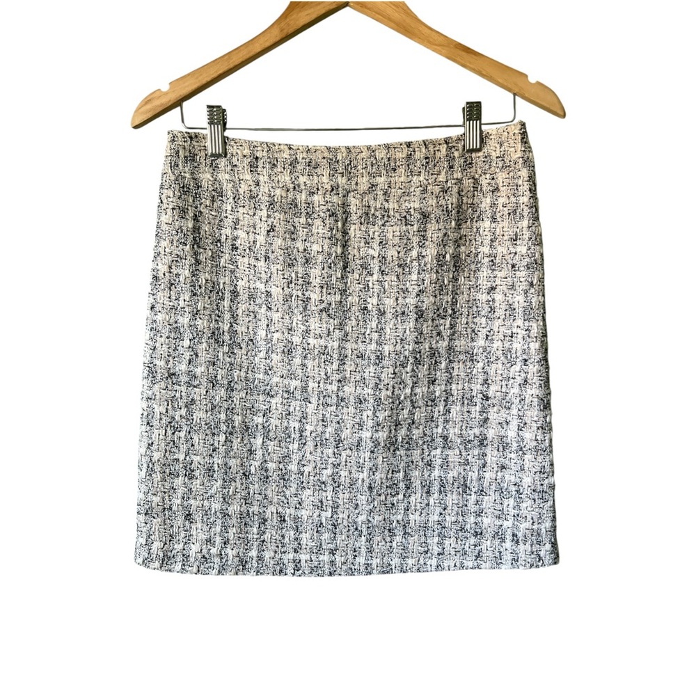 Rachel Zoe White Tweed Woven Pencil‎ Skirt Old Money Womens 2